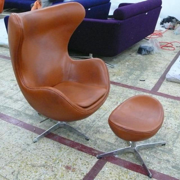 Modern Leisure Chair Living Room Vintage Genuine Leather Arne